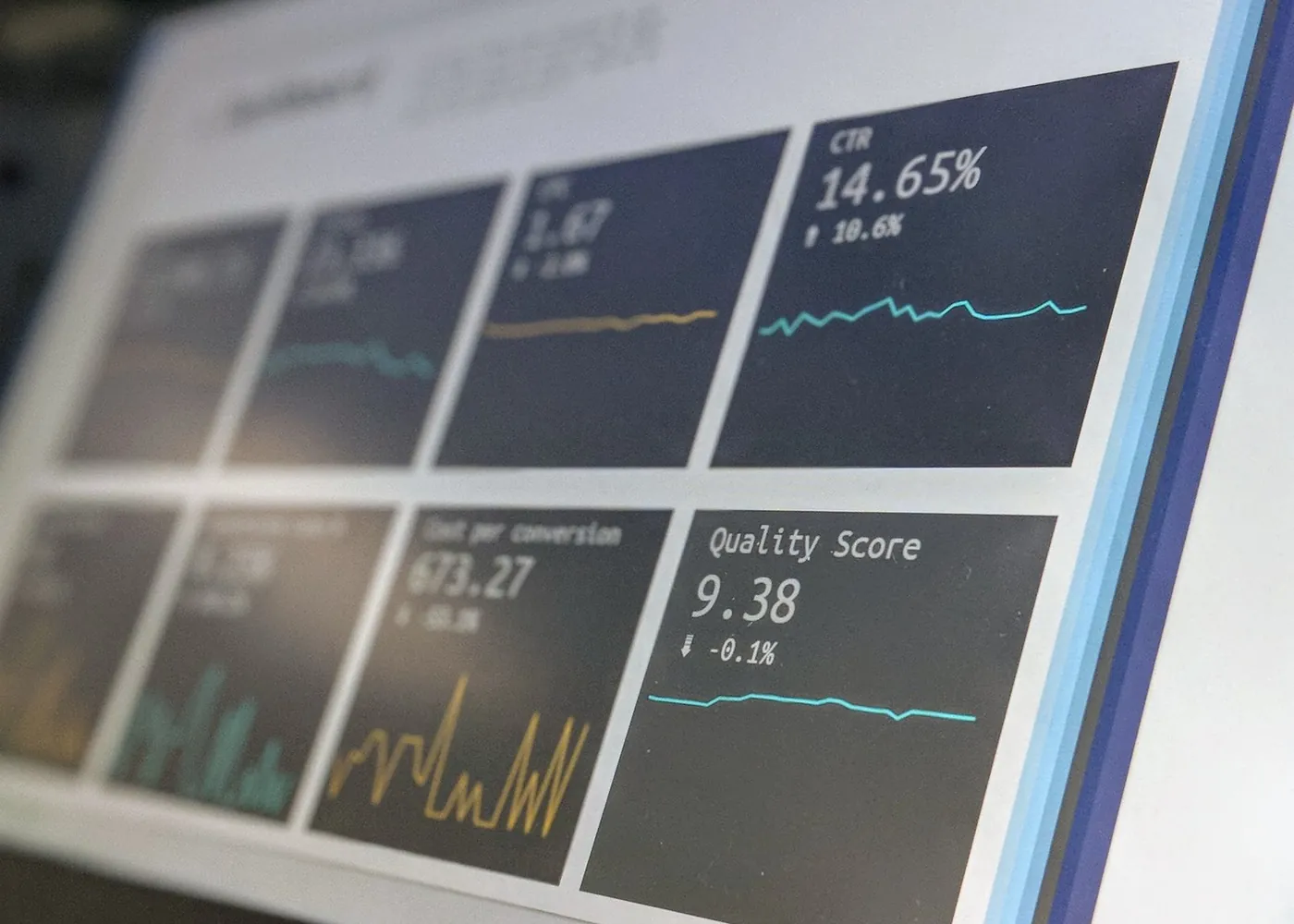 Commerce analytics dashboard showing conversion metrics