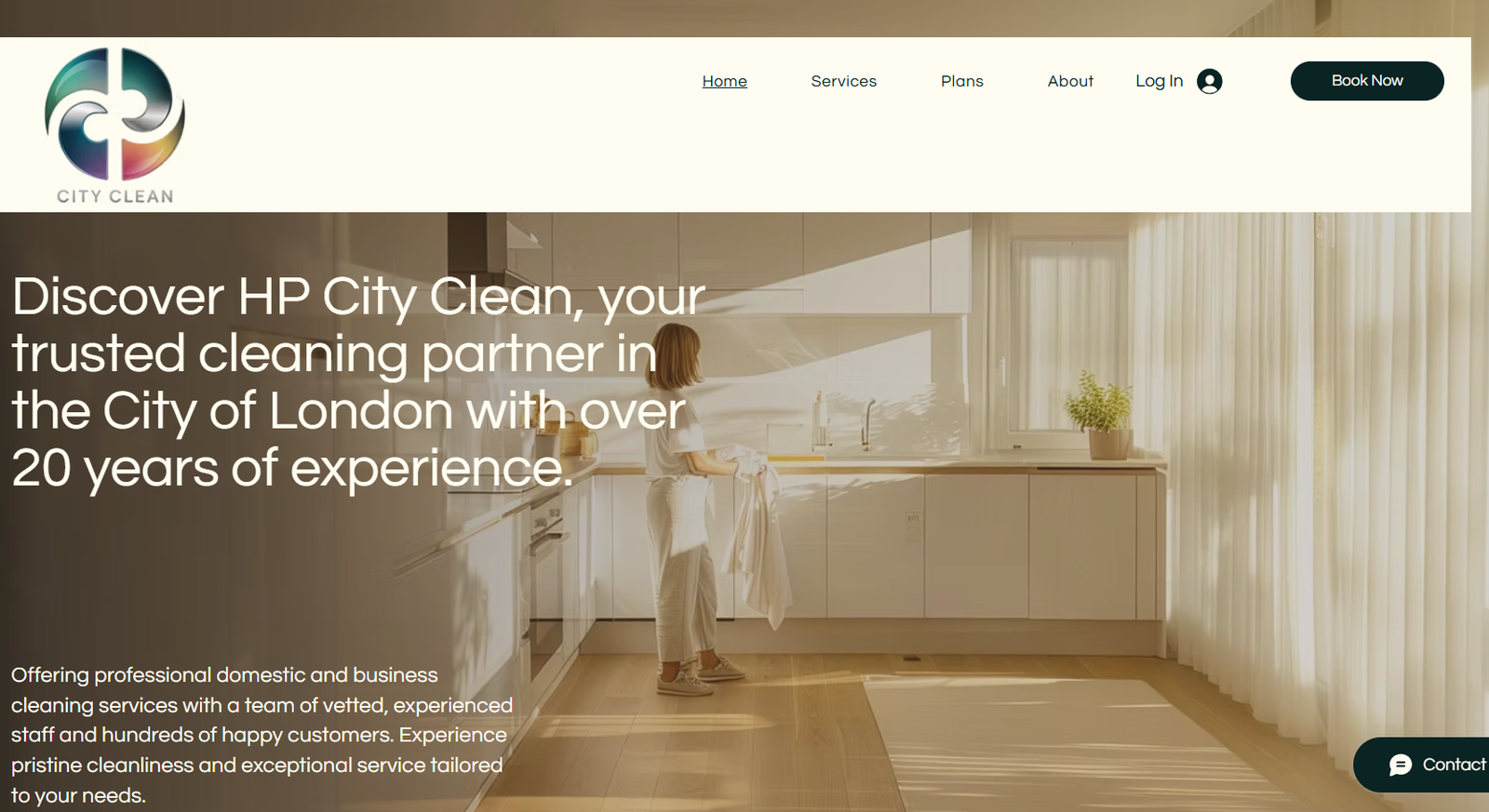HP City Clean digital booking platform screenshot