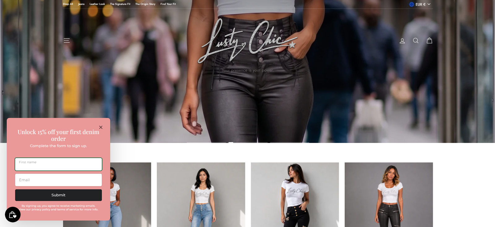 Lusty Chic women's fashion ecommerce store